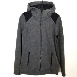 Athleta Women Stronger Hoodie Zip Up Sz M Grey Heather Space Athletic Casual